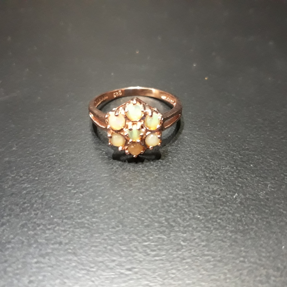 Natural Opal Cluster Ring B10